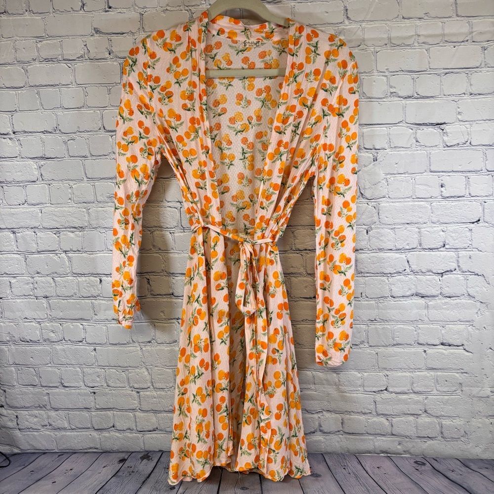 Free People Pink Grapefruit Worth It Soft Comfortcore Boho Loungewear Robe XS
